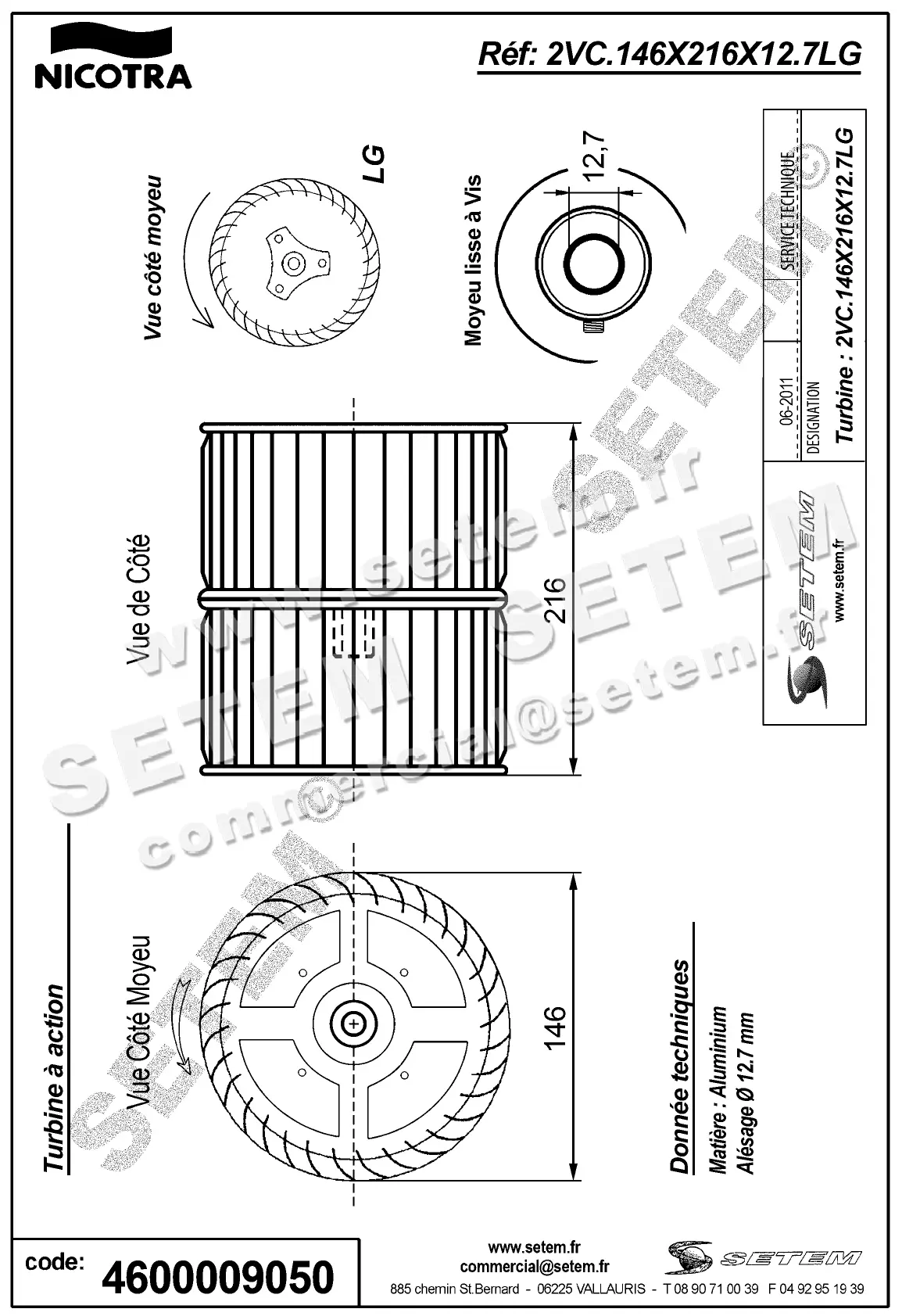 4624009050-TURBINE NICOTRA GEBHARDT 2VC.146X216X12.7LG 2
