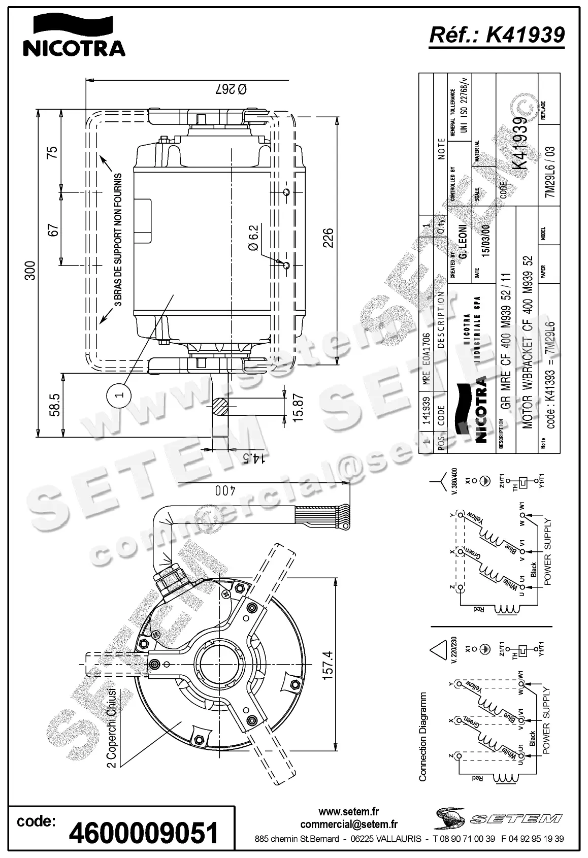 4624009051-MOTEUR NICOTRA GEBHARDT P60635 E0A1706 "141939" 2