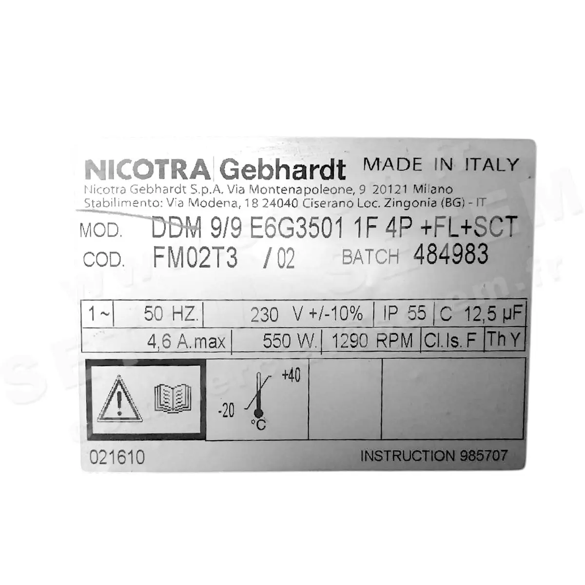 4624009124-VENTILATEUR NICOTRA GEBHARDT DDM9/9 550W 4P M230V 1V E6G3501+FL+SCT *FM02T3/02*