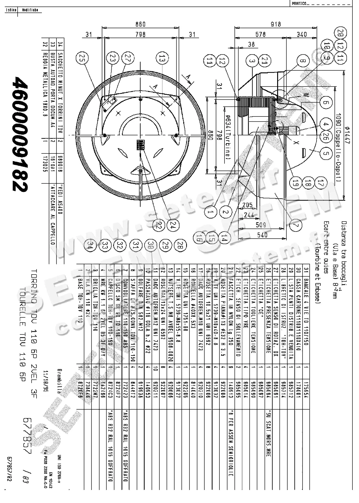 4624009182-TOURELLE NICOTRA GEBHARDT TDV110 6P T400V 1V *677857*