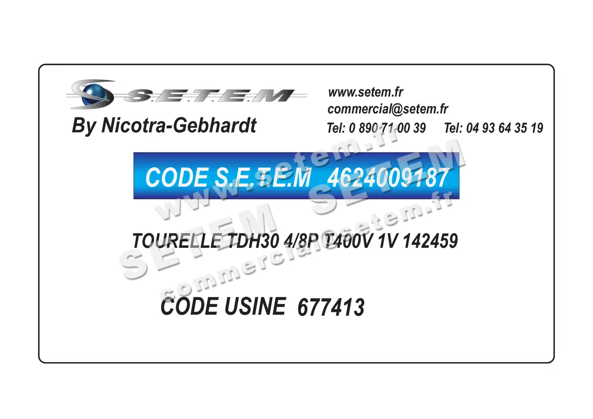 4624009187-TOURELLE NICOTRA GEBHARDT TDH30 4/8P T400V 1V 142459 *677413* 2