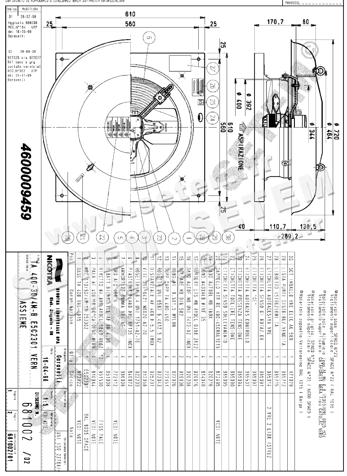 4624009459-TOURELLE NICOTRA GEBHARDT TA400 4P M230V 1V *681002*