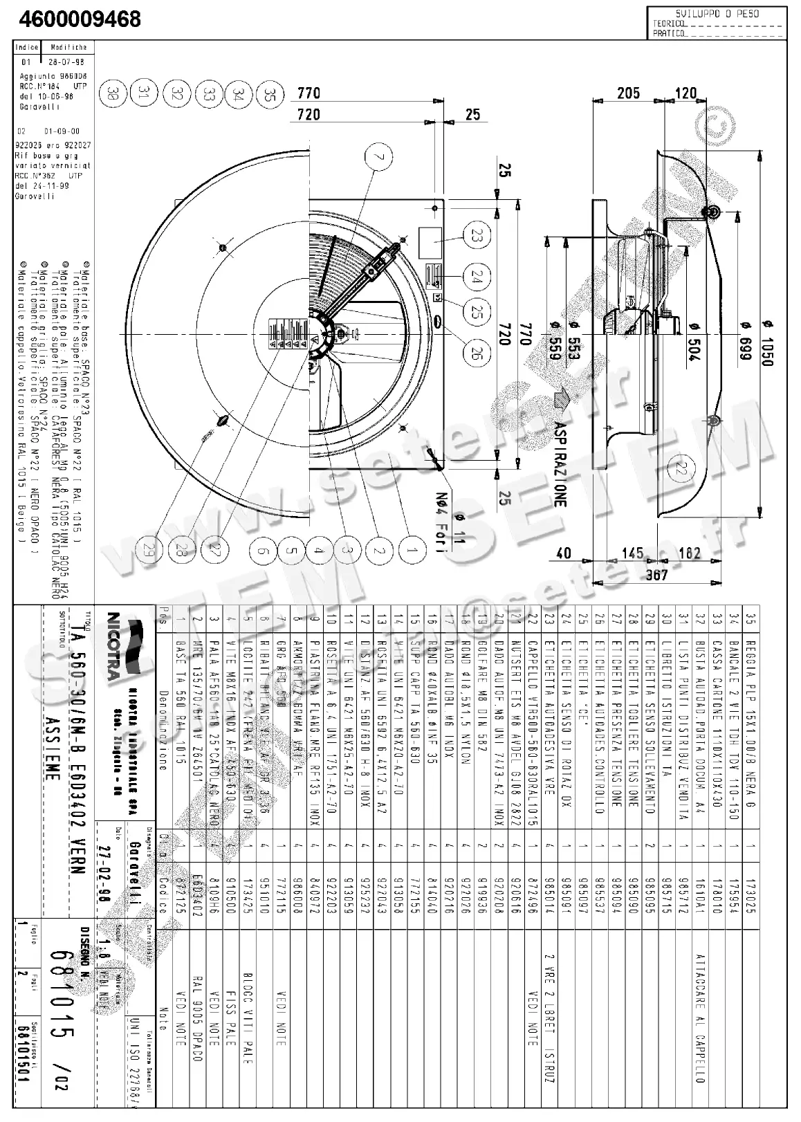 4624009468-TOURELLE NICOTRA GEBHARDT TA560 6P M230V 1V *681015*