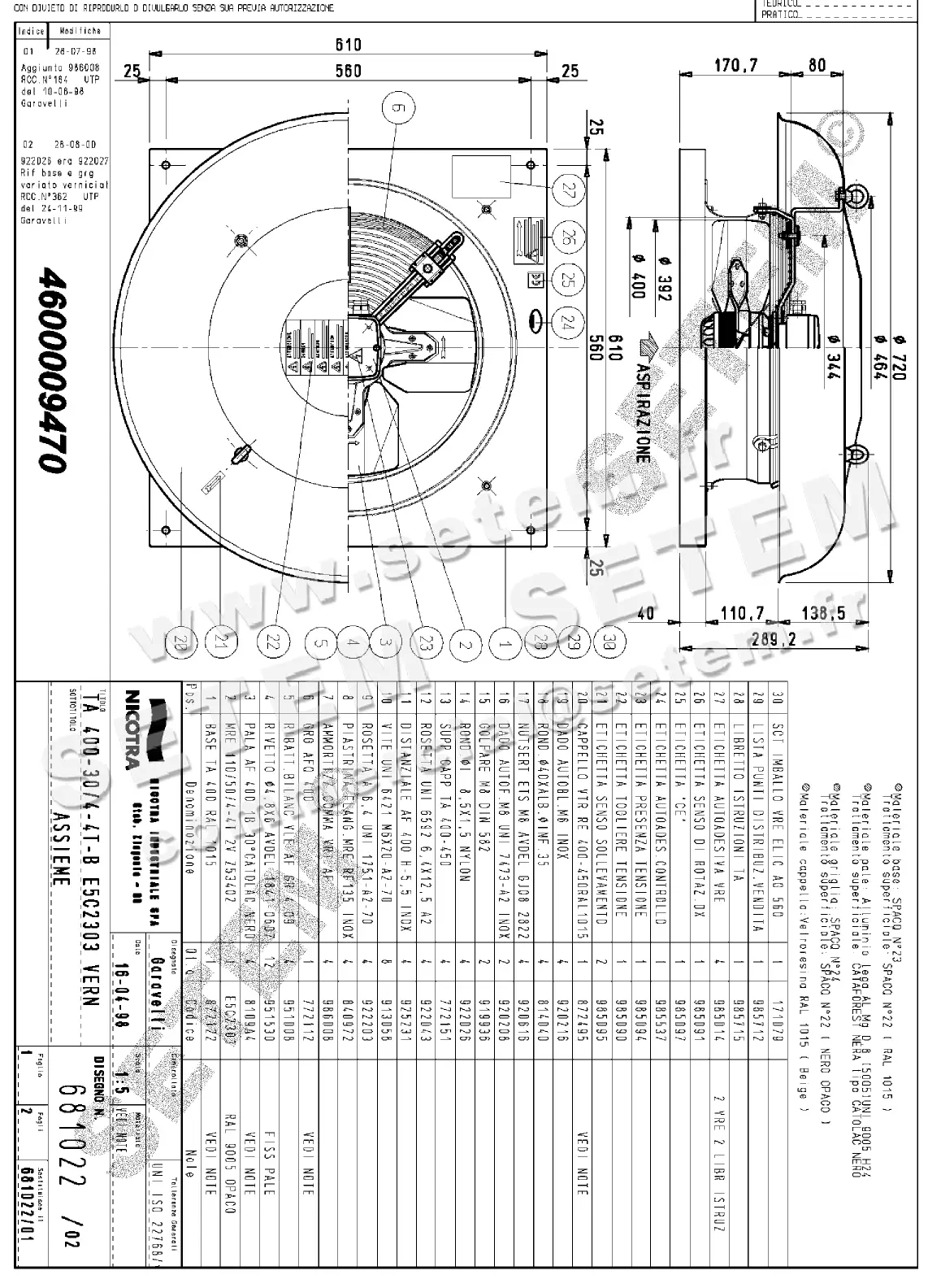 4624009470-TOURELLE NICOTRA GEBHARDT TA400 4P T400V 1V *681022*