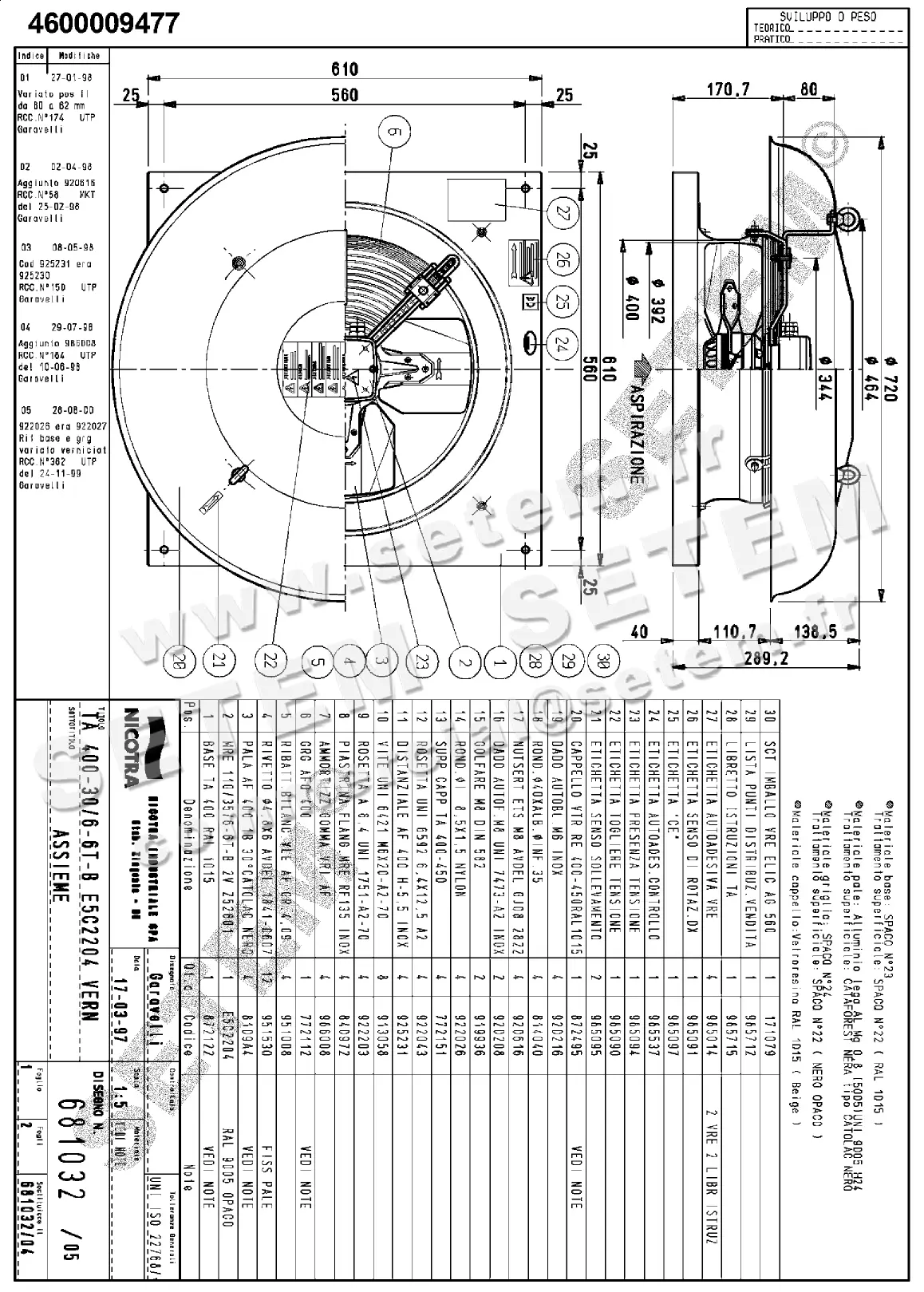 4624009477-TOURELLE NICOTRA GEBHARDT TA400 6P T400V 1V *681032*