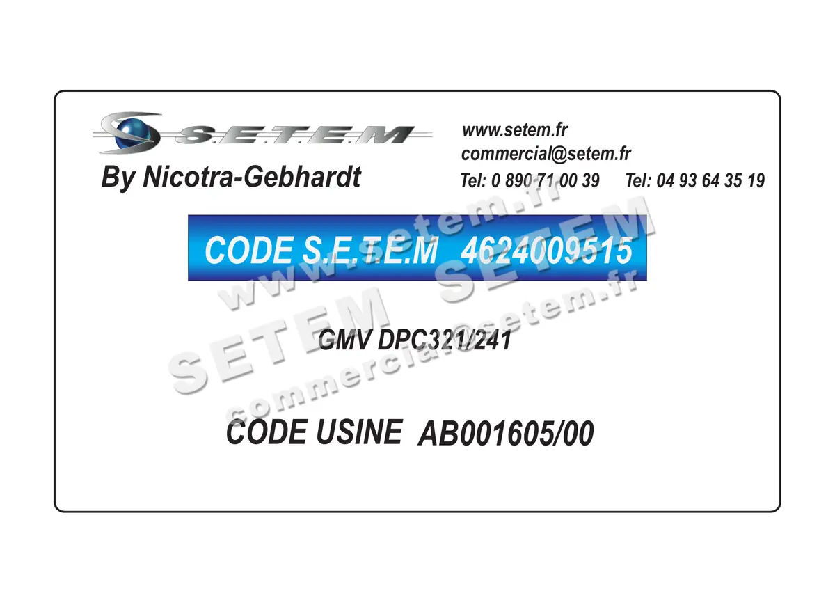 4624009515-GMV NICOTRA GEBHARDT DPC321/241 *AB001605/00*