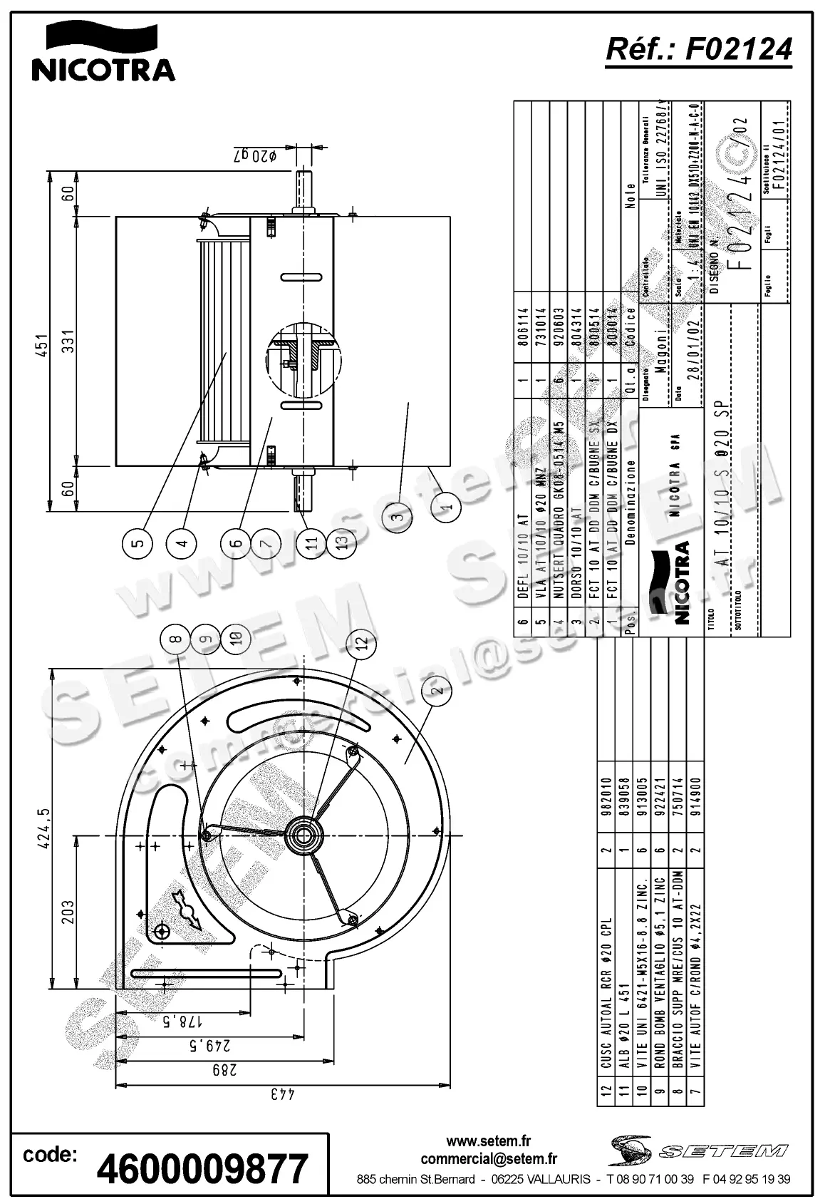 4624009877-VENTILATEUR NICOTRA GEBHARDT AT10/10S *F02124* 2