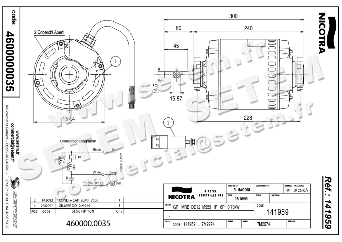 4624500035-MOTEUR NICOTRA K60635M01187 *141959* 2