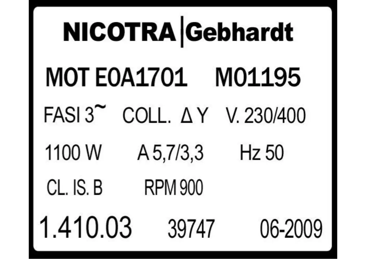 4624500067-MOTEUR NICOTRA P60635E0A1701 *141003* 2