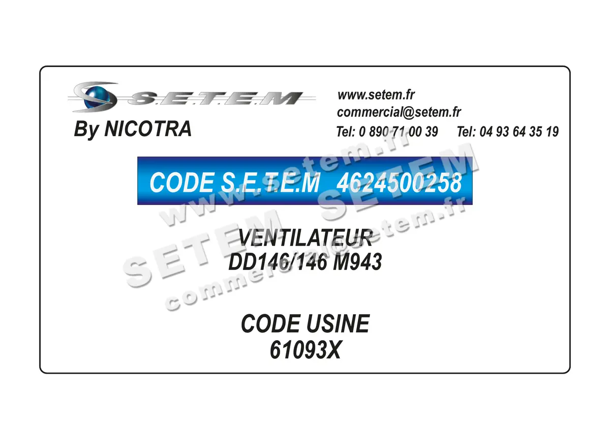 4624500258-VENTILATEUR NICOTRA DD146/146 M943 *61093X*