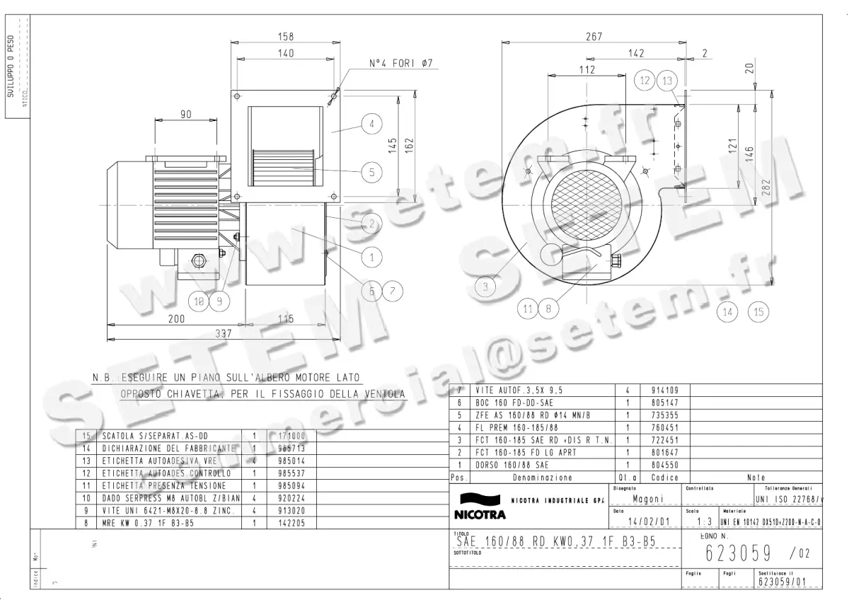 4624500592-VENTILATEUR NICOTRA SAE160/88RD *623059*