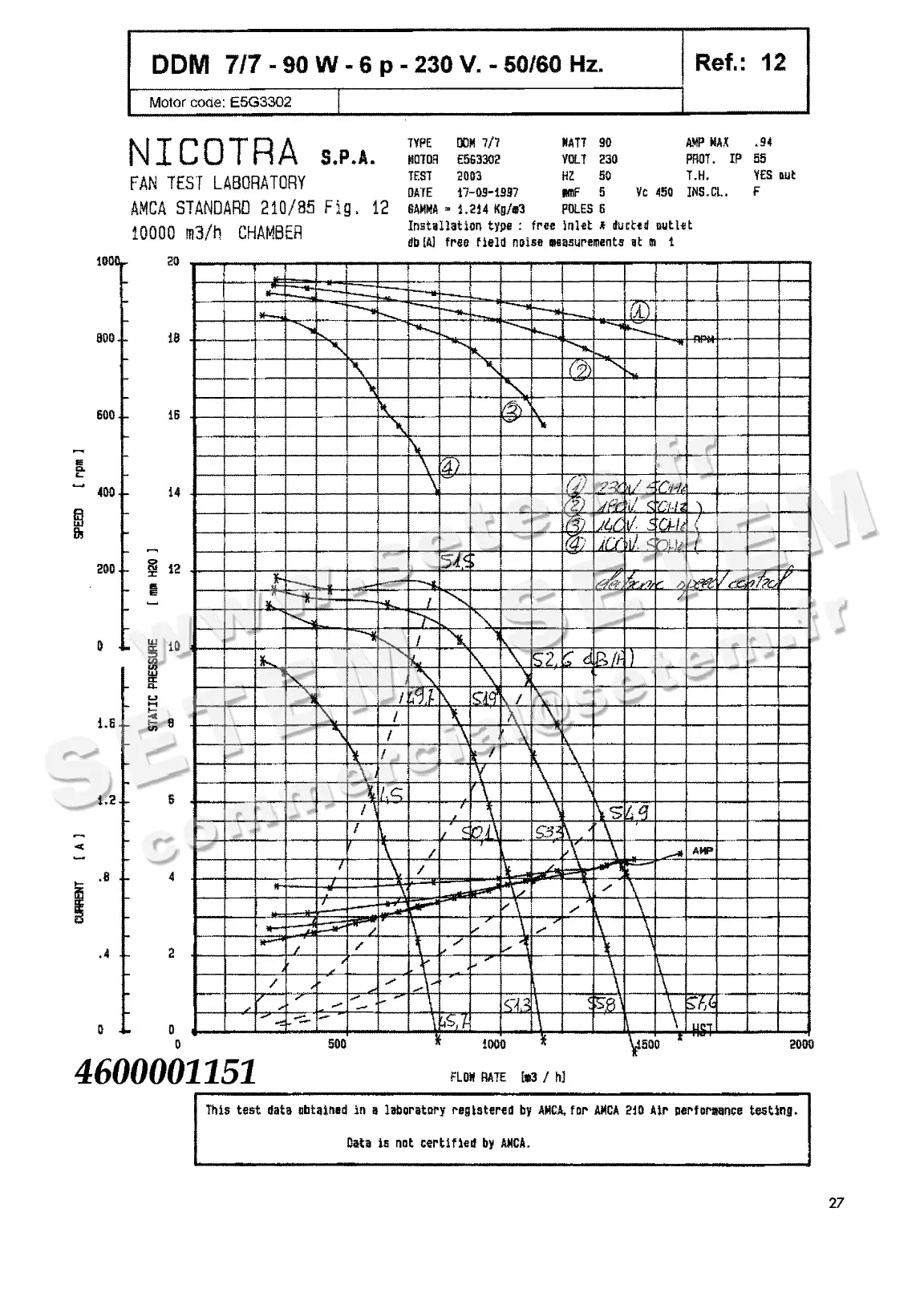4624501151-VENTILATEUR NICOTRA DDM7/7 90W 6P M230V 1V E5G3302 +BB *6M02Z4*
