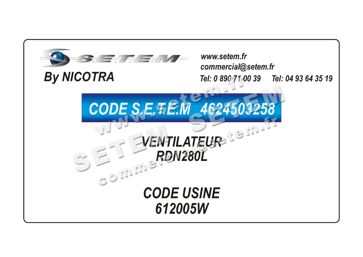 4624503258-VENTILATEUR NICOTRA RDN280L *612005W*