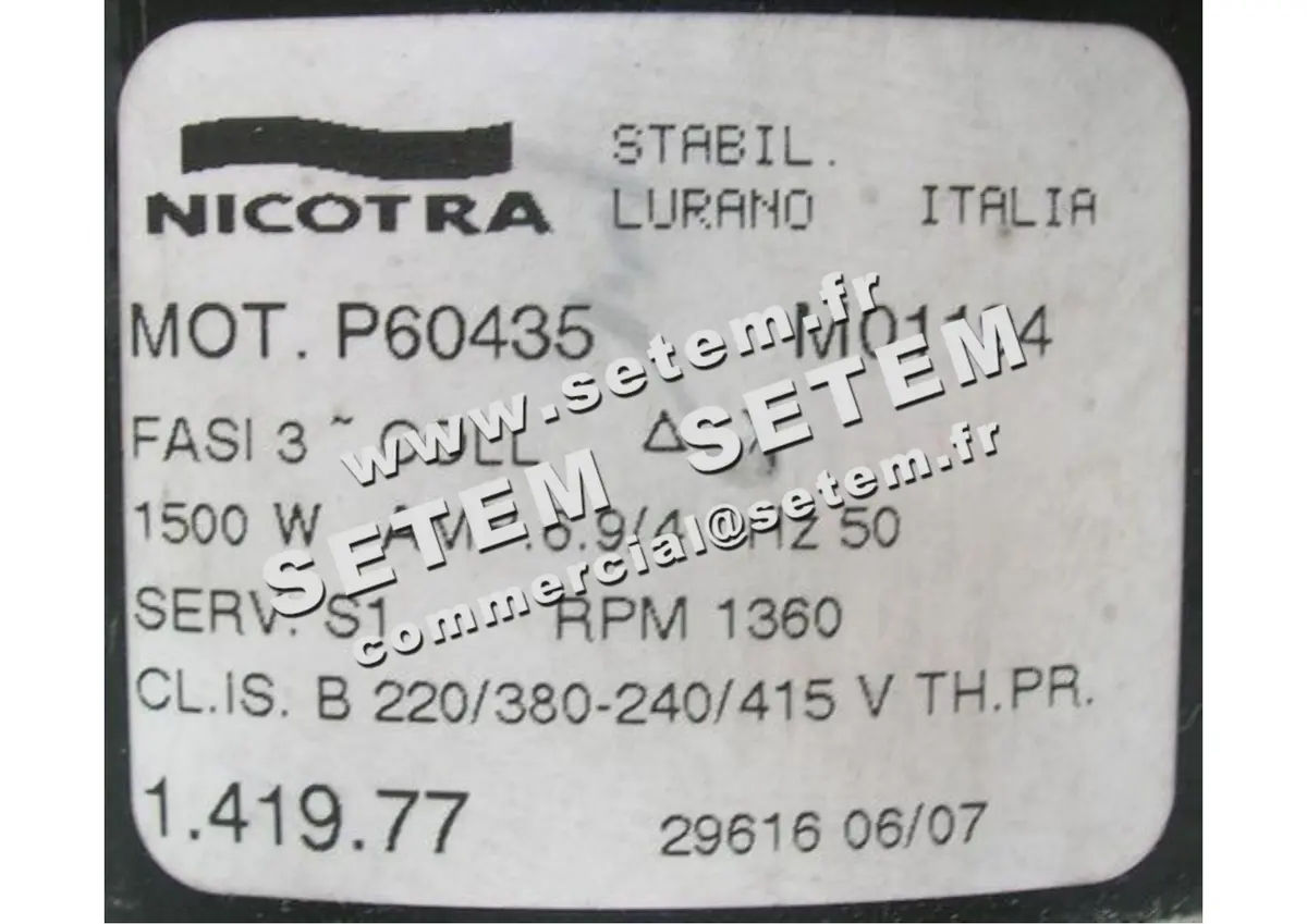 4624509044-MOTEUR NICOTRA P60435M01194 *141977* 3