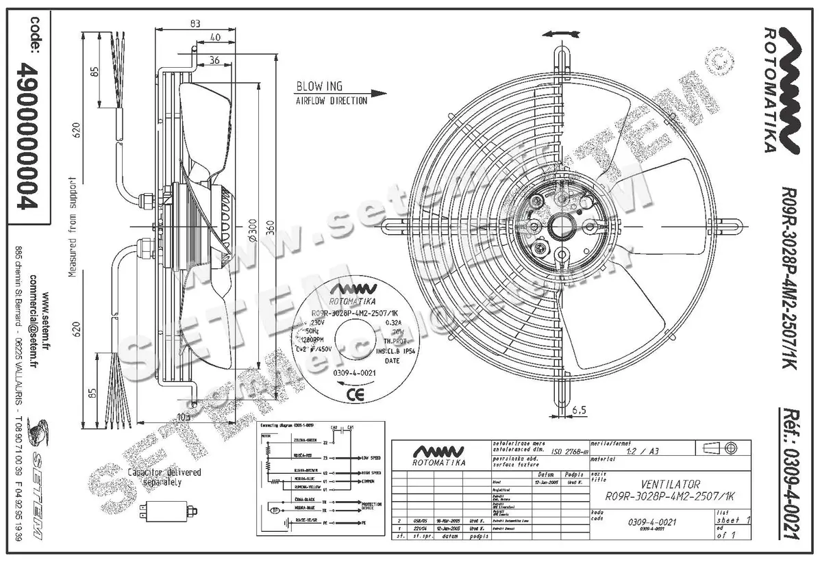 4900000004-VENTILATEUR HF R09R.3028P.4M.2507/1K *0309.4.0021* 2
