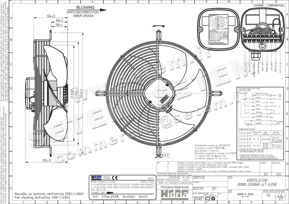 4900000040-VENTILATEUR HF R09R.3530HP.4T.4258 *0309.4.1048*