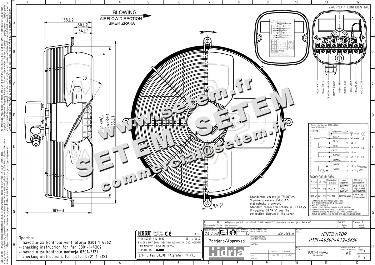 4900002417-VENTILATEUR HF R11R.4030P.4T2.3830 *0311.4.0042* 3