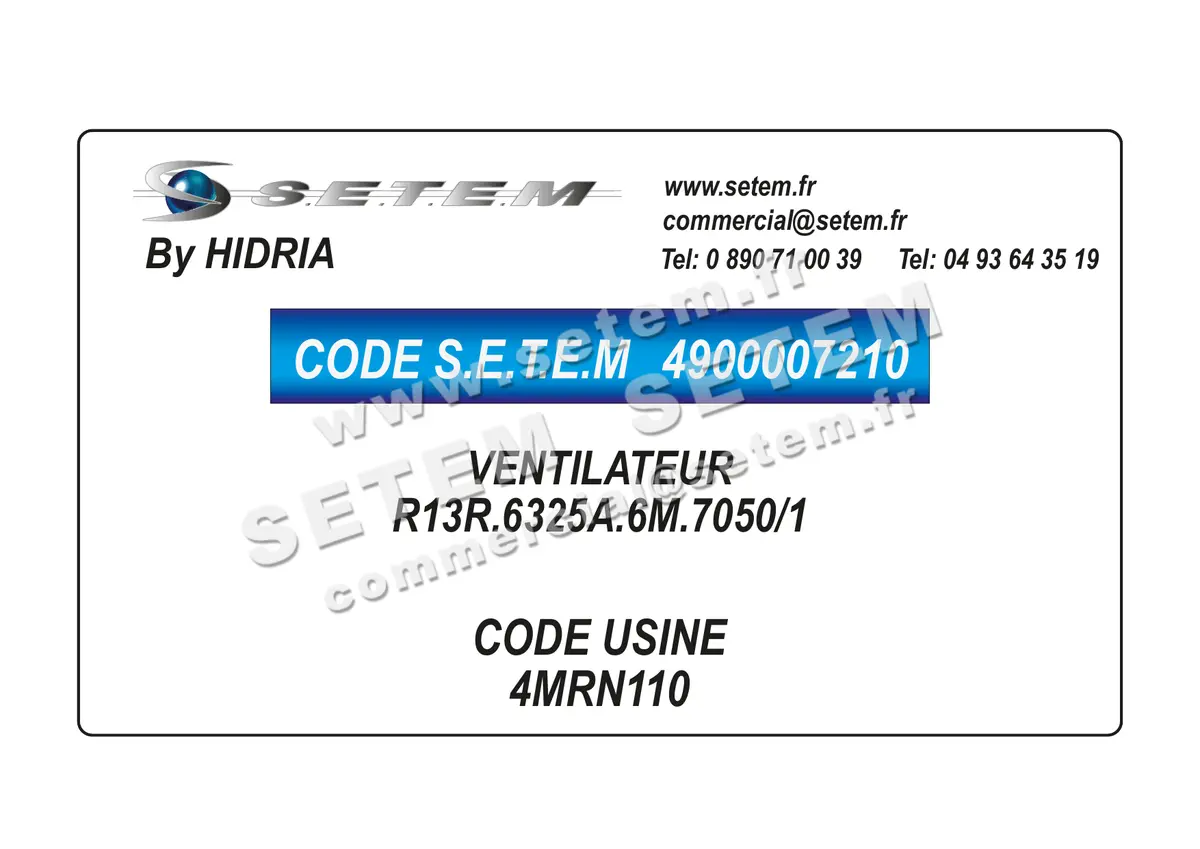 4900007210-VENTILATEUR HF R13R.6325A.6M.7050/1 *4MRN110* 5