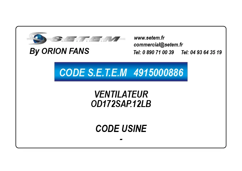 4915000886-VENTILATEUR ORION OD172SAP.12LB