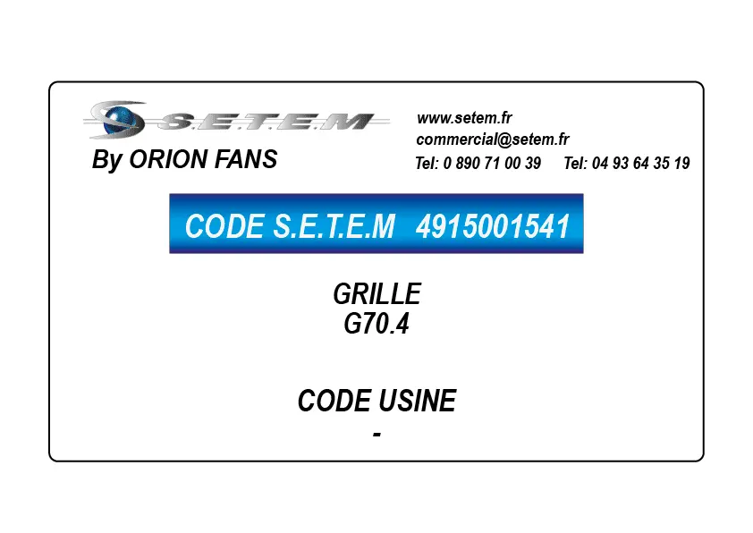 4915001541-GRILLE ORION G70.4