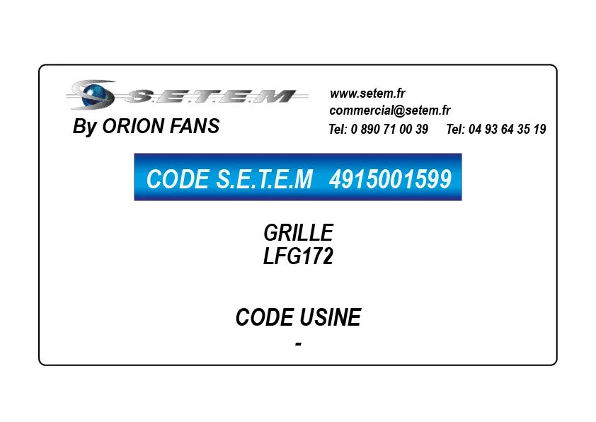 4915001599-GRILLE ORION LFG172