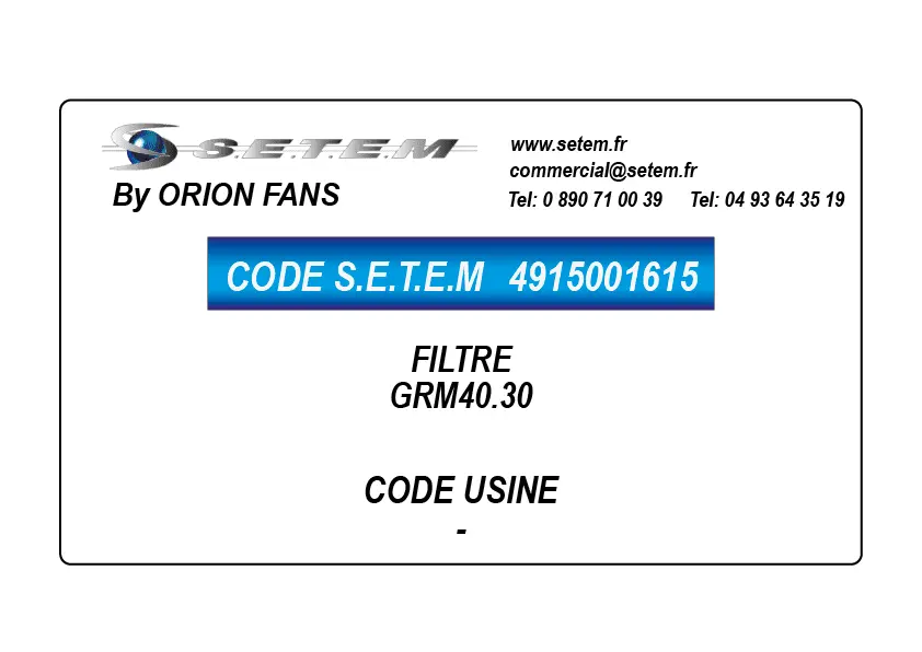 4915001615-FILTRE ORION GRM40.30