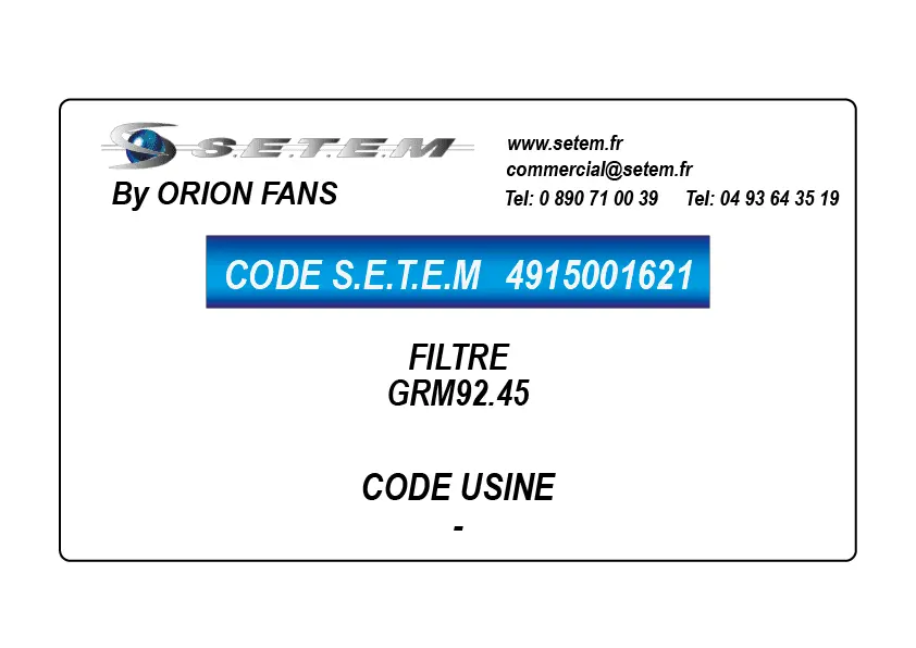 4915001621-FILTRE ORION GRM92.45