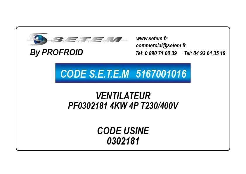 5167001016-VENTILATEUR PROFROID PF0302181 4KW 4P T230/400V *0302181* ‌5167002368 2