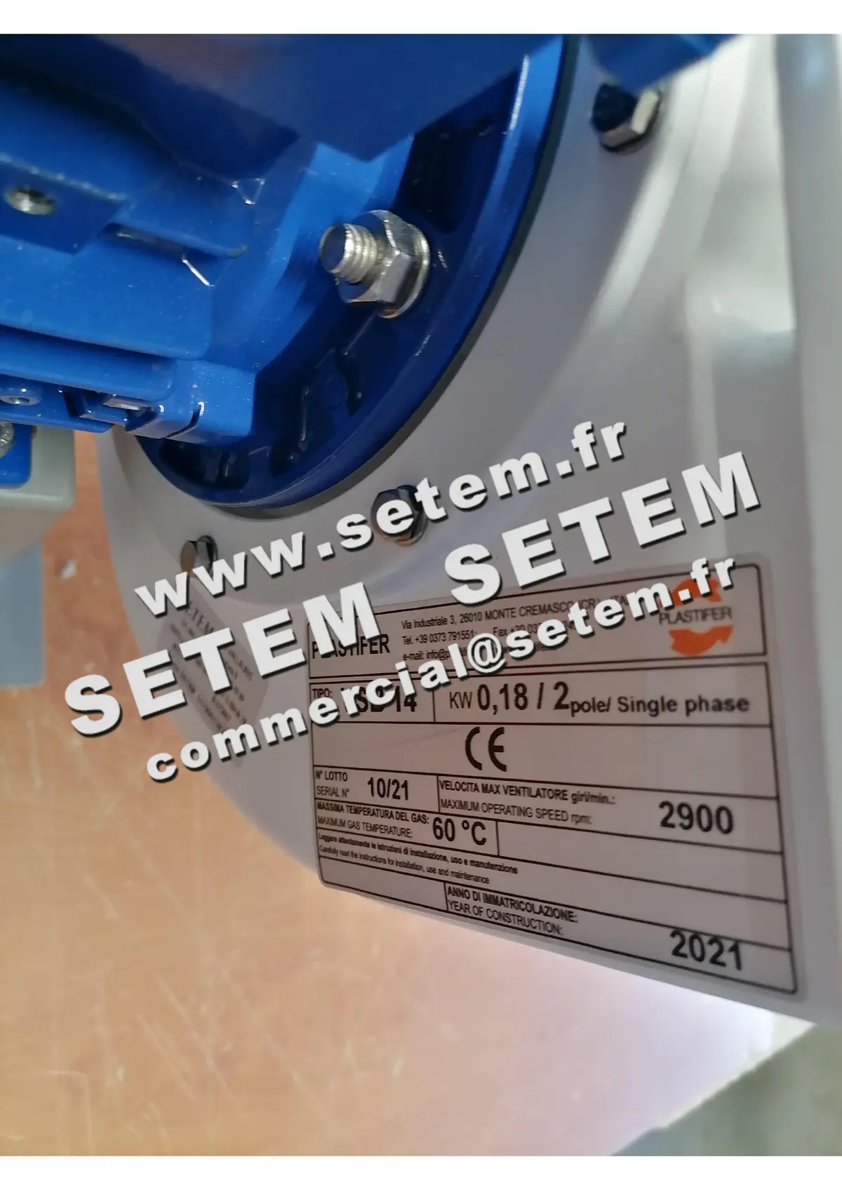 5179001382-VENTILATEUR PLASTIFER VSB14PP B LG 90° 0.18KW 2P M230V 2