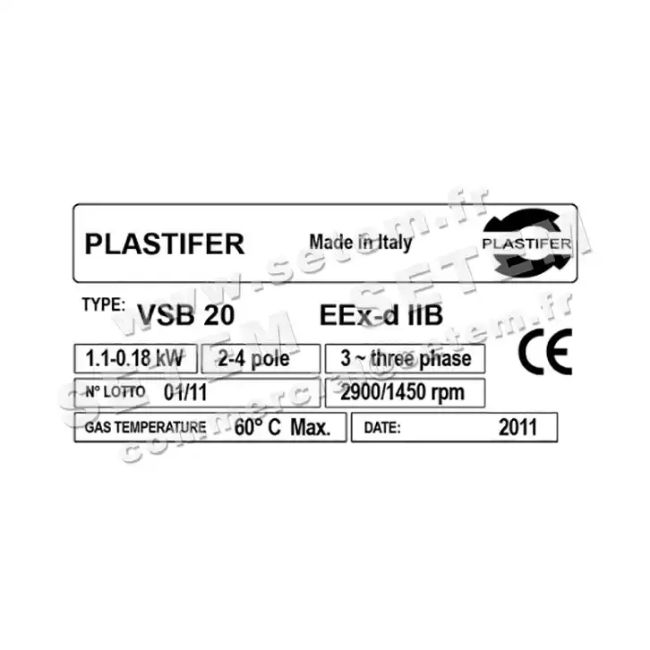5179003080-VENTILATEUR PLASTIFER VSB20PP LG 0° 1.10/0.18KW 2/4P T400V EEXDIIBT4 3