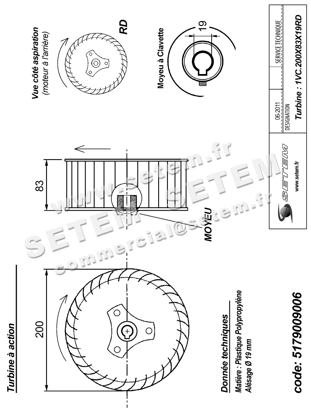 5179009006-TURBINE PLASTIFER 1VC.200X83X19RD POLYPROPYLENE VERT 2