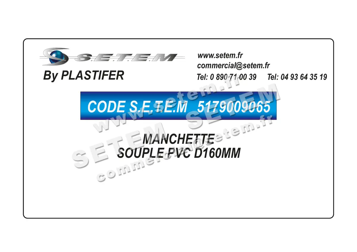 5179009065-MANCHETTE PLASTIFER SOUPLE PVC D160MM