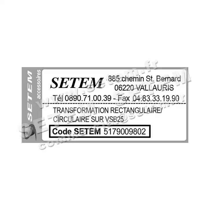 5179009802-TRANSFORMATION RECTANGULAIRE/CIRCULAIRE SUR VSB24/25 PLASTIFER 3