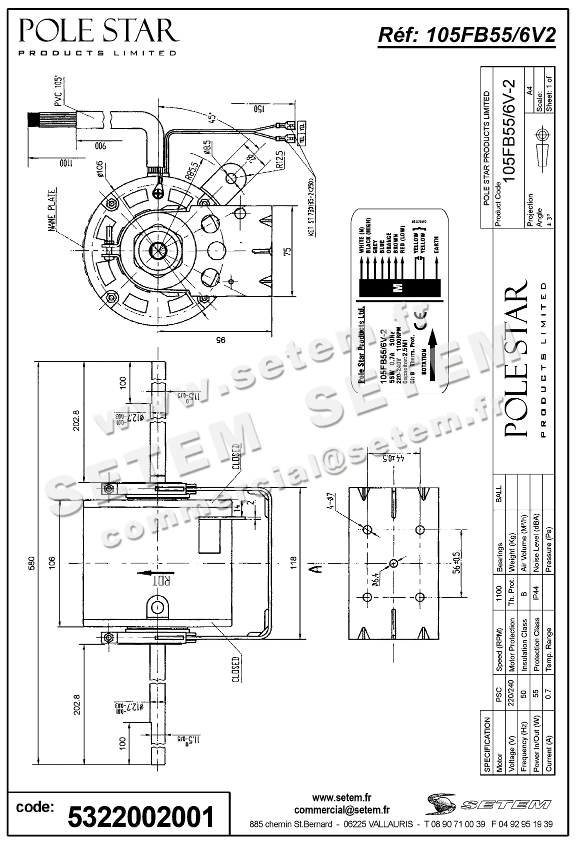 5322002001-MOTEUR POLESTAR 105FB55/6V-2 2