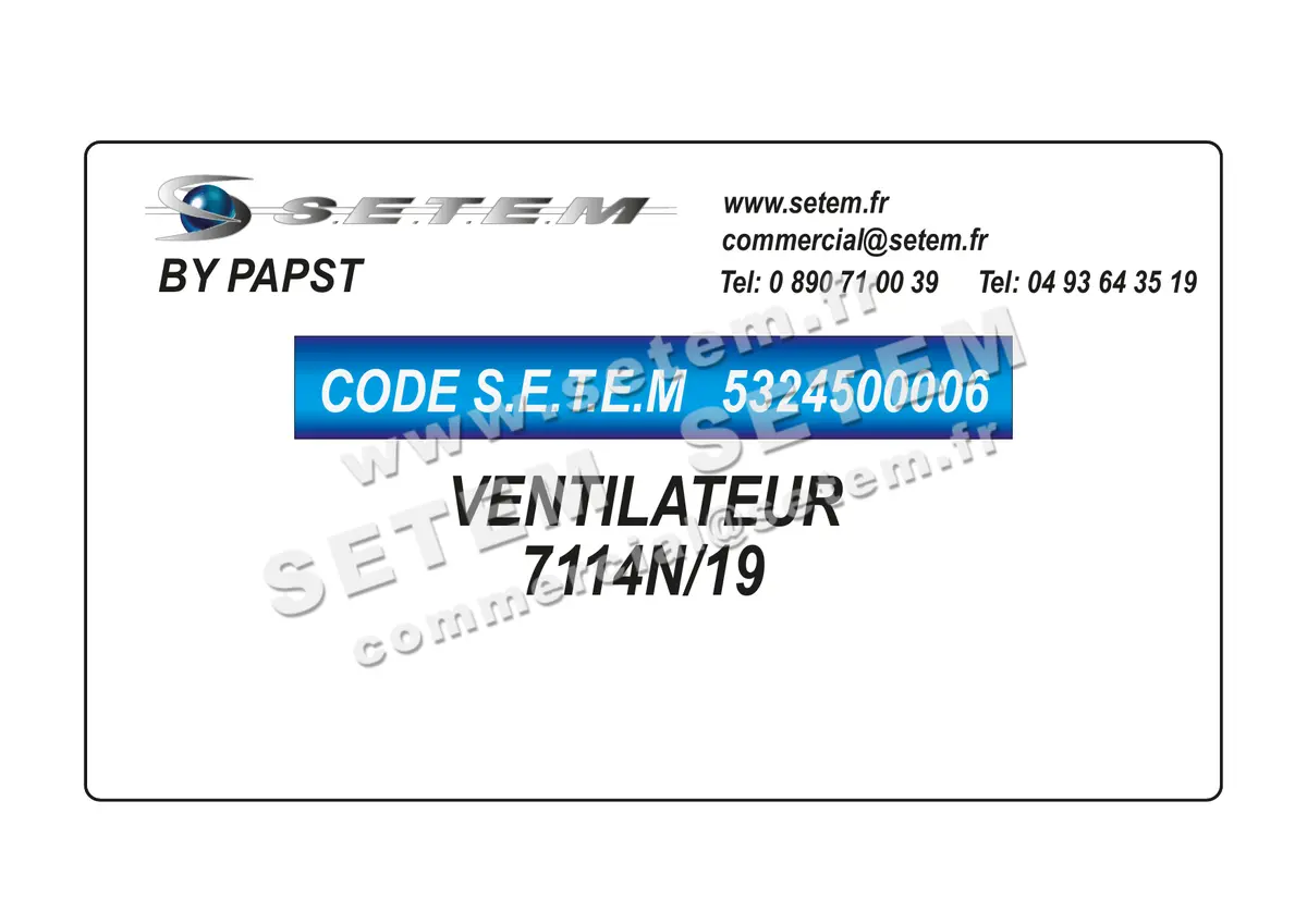5324500006-VENTILATEUR PAPST 7114N/19