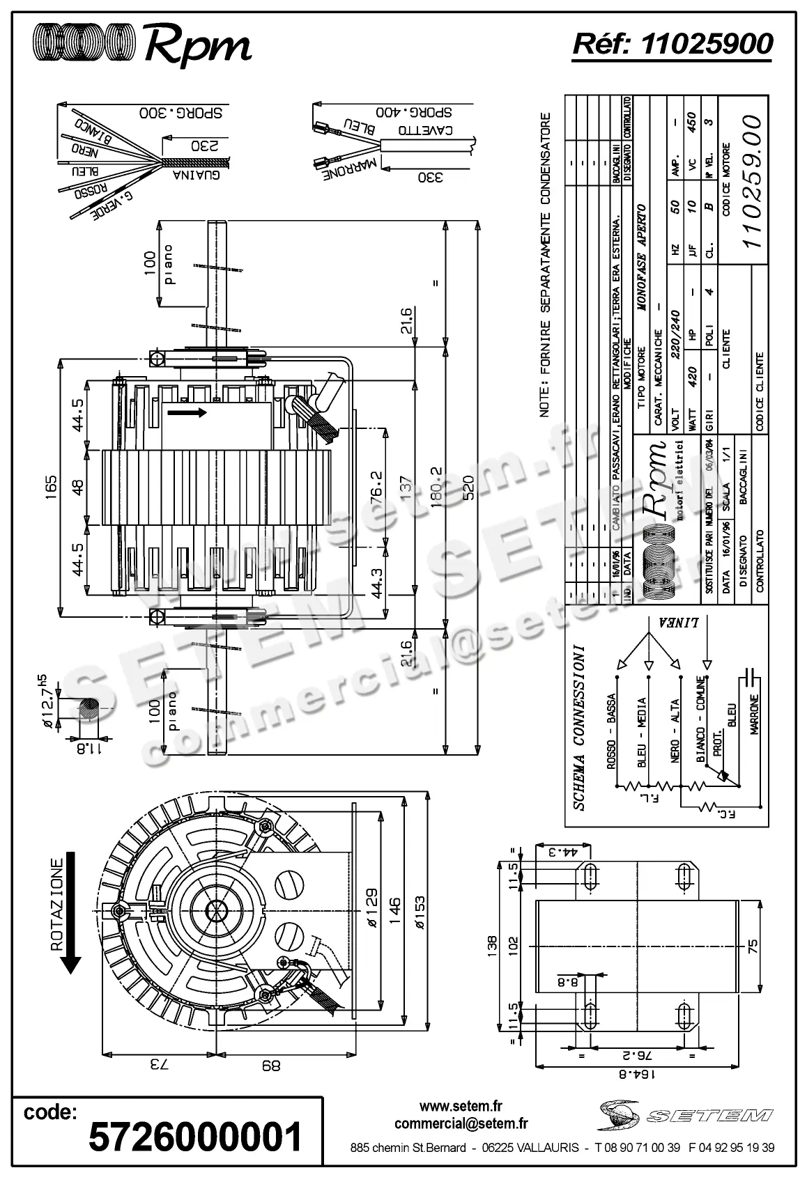 5726000001-MOTEUR RPM 11025900 "C5039456" 2