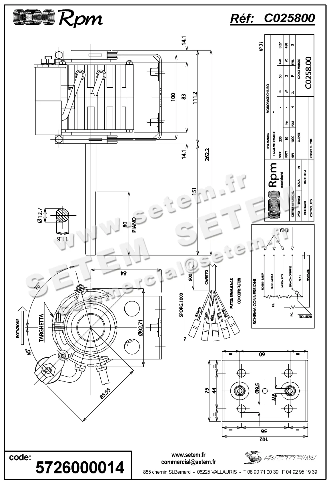 5726000014-MOTEUR RPM C025800 2