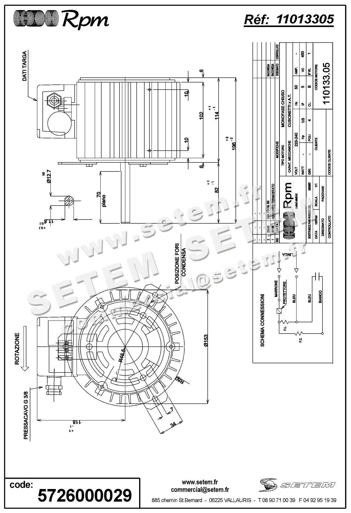5726000029-MOTEUR RPM 11013305 "RSB4150" 2