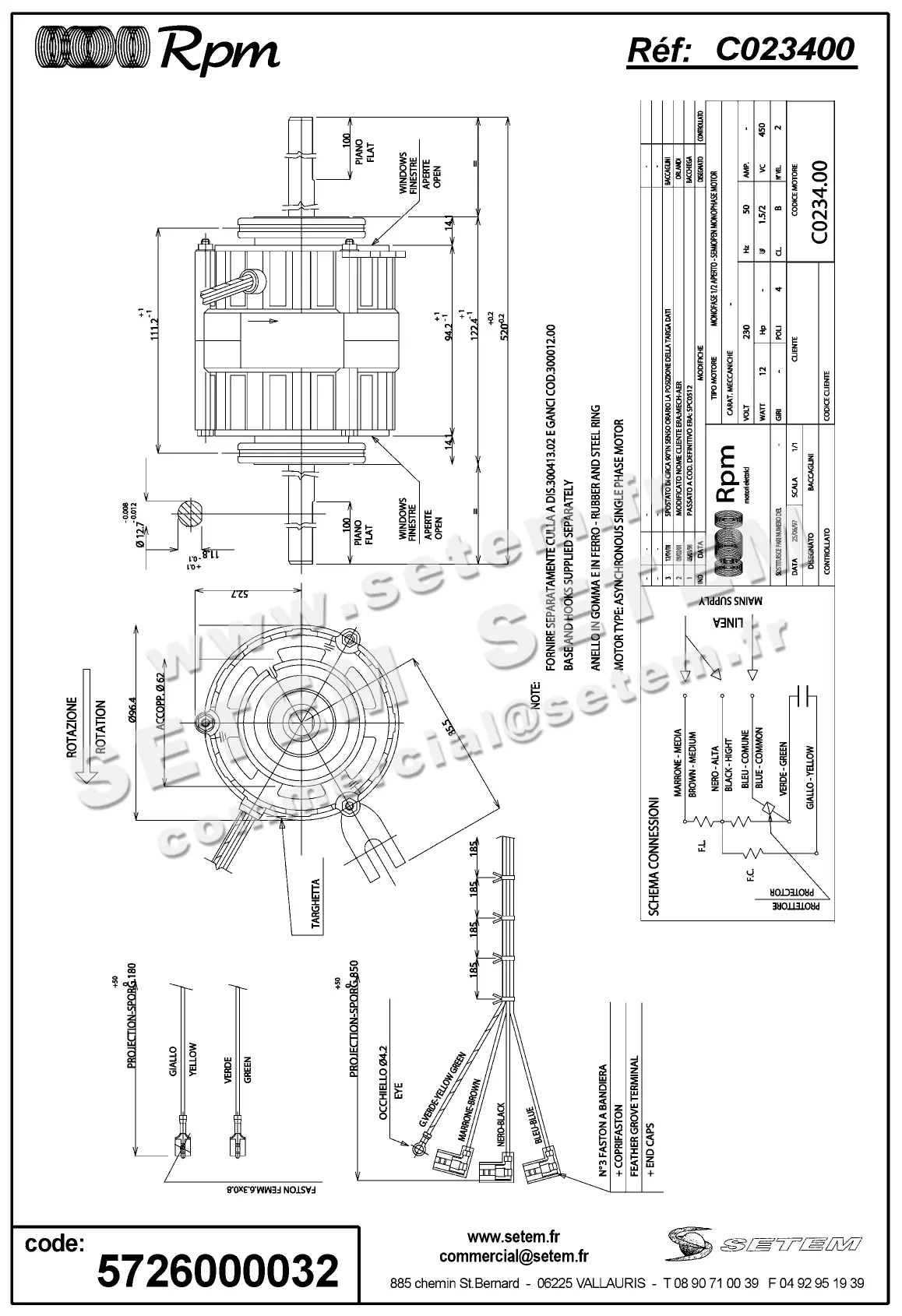 5726000032-MOTEUR RPM C023400 "T123000" 2