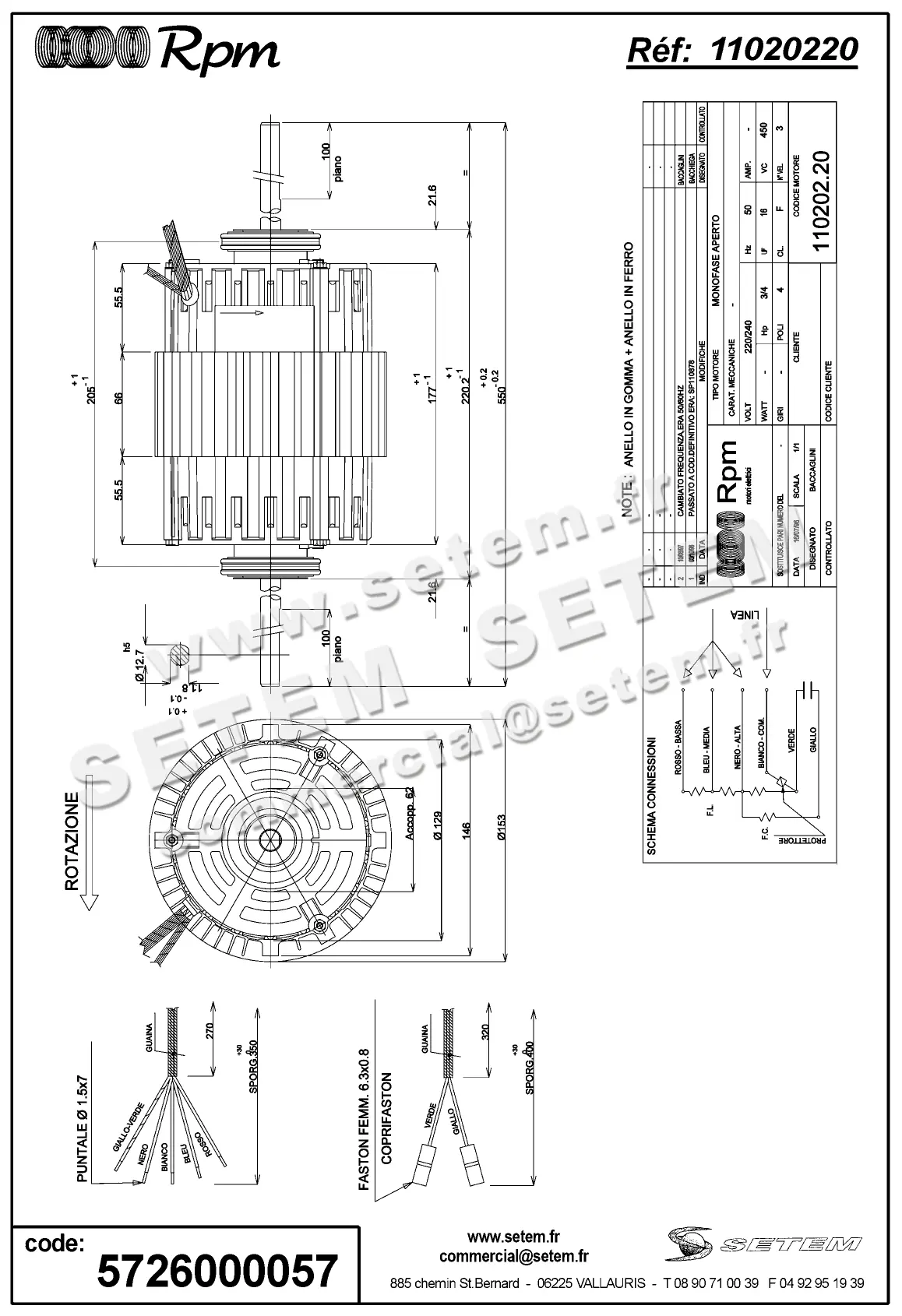 5726000057-MOTEUR RPM 11020220 "PB024039" 2