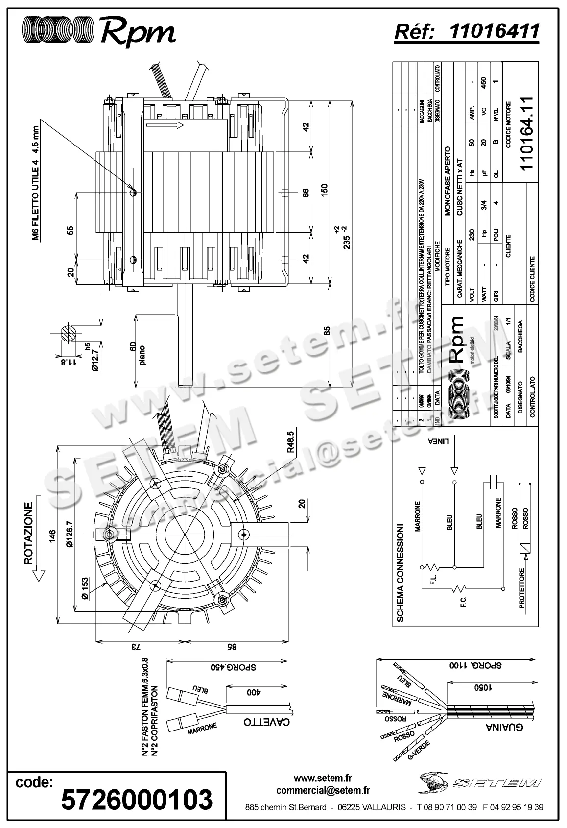 5726000103-MOTEUR RPM 11016411 "PB022817" 2