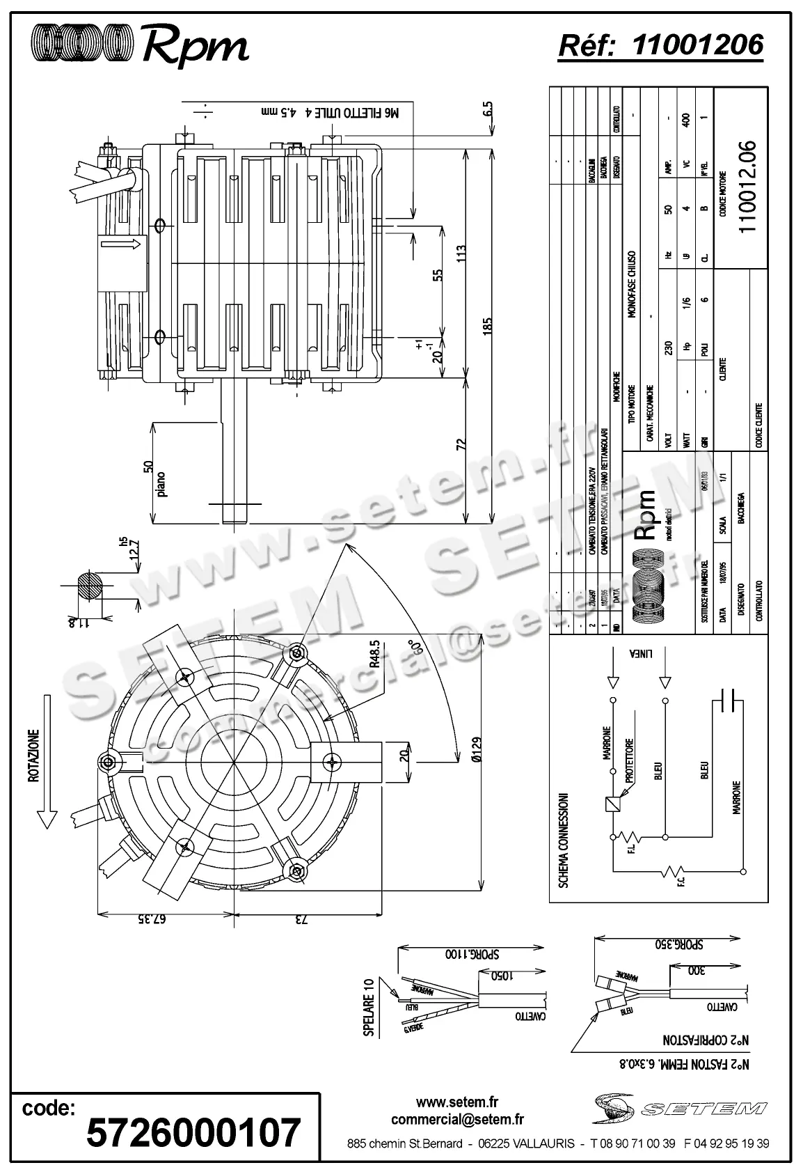 5726000107-MOTEUR RPM 11001206 "PB022695" 3
