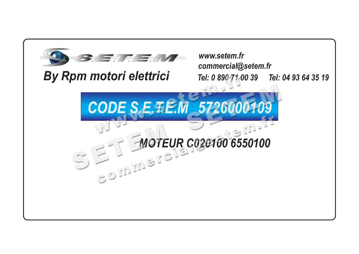 5726000109-MOTEUR RPM C020100 "6550100" 3