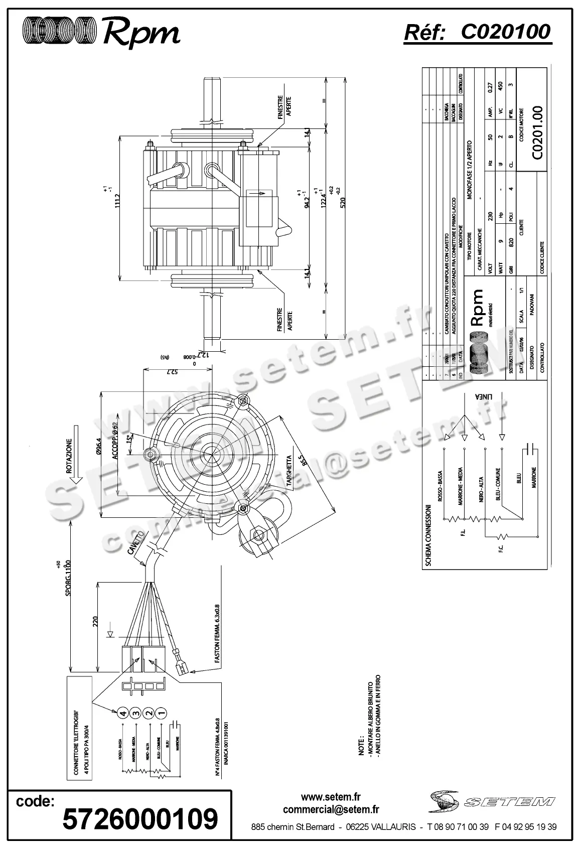 5726000109-MOTEUR RPM C020100 "6550100"