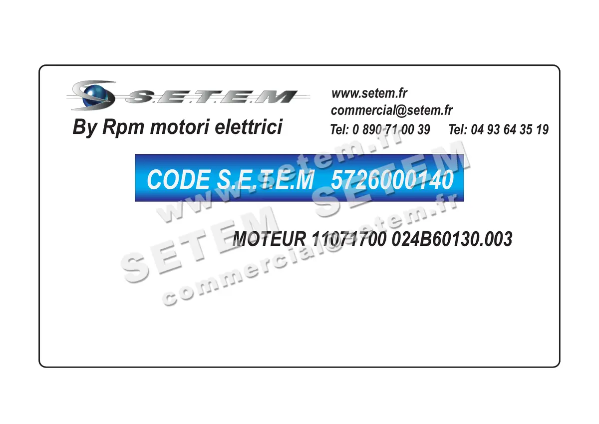 5726000140-MOTEUR RPM 11071700 "024B60130.003" 4
