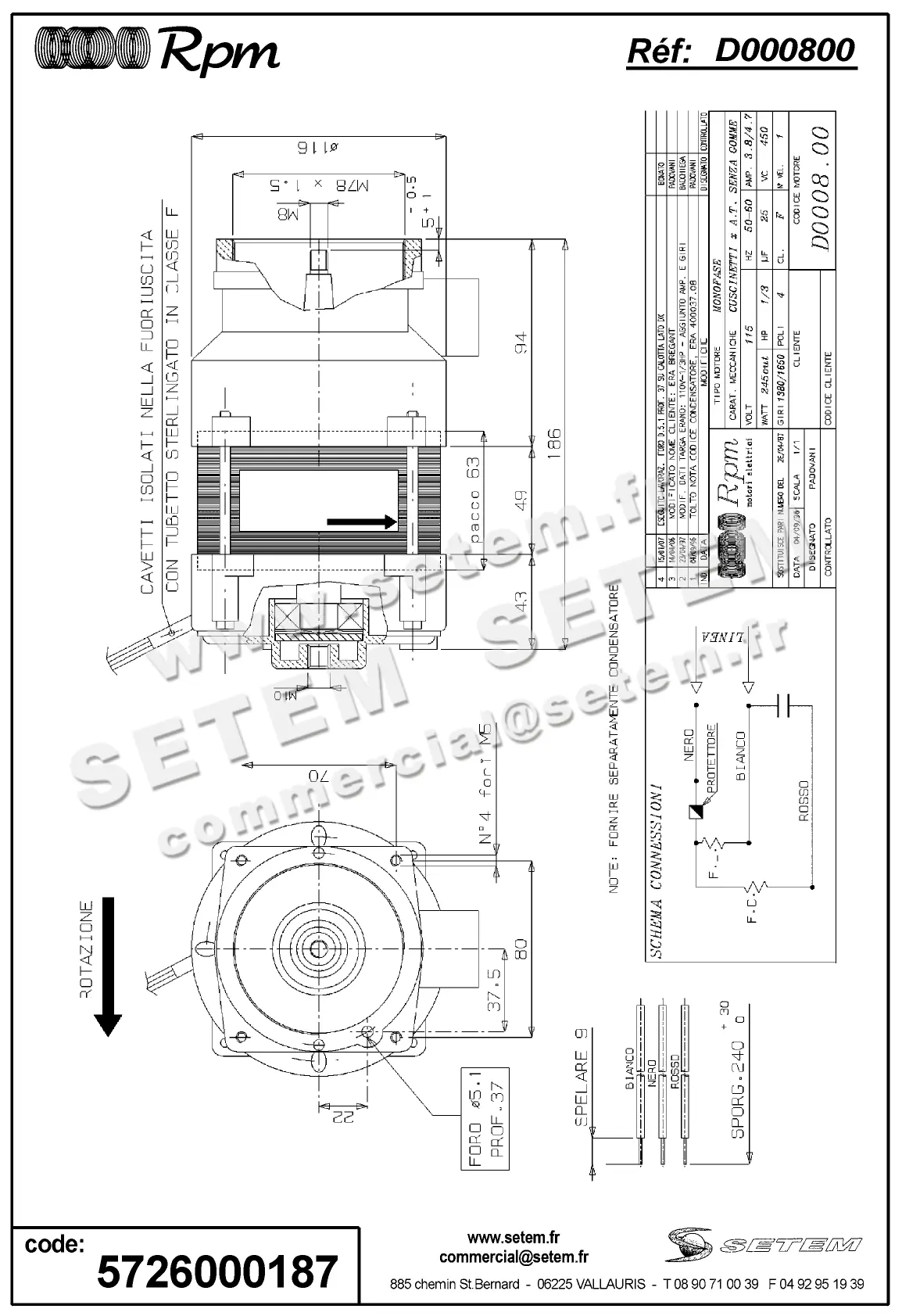 5726000187-MOTEUR RPM D000800