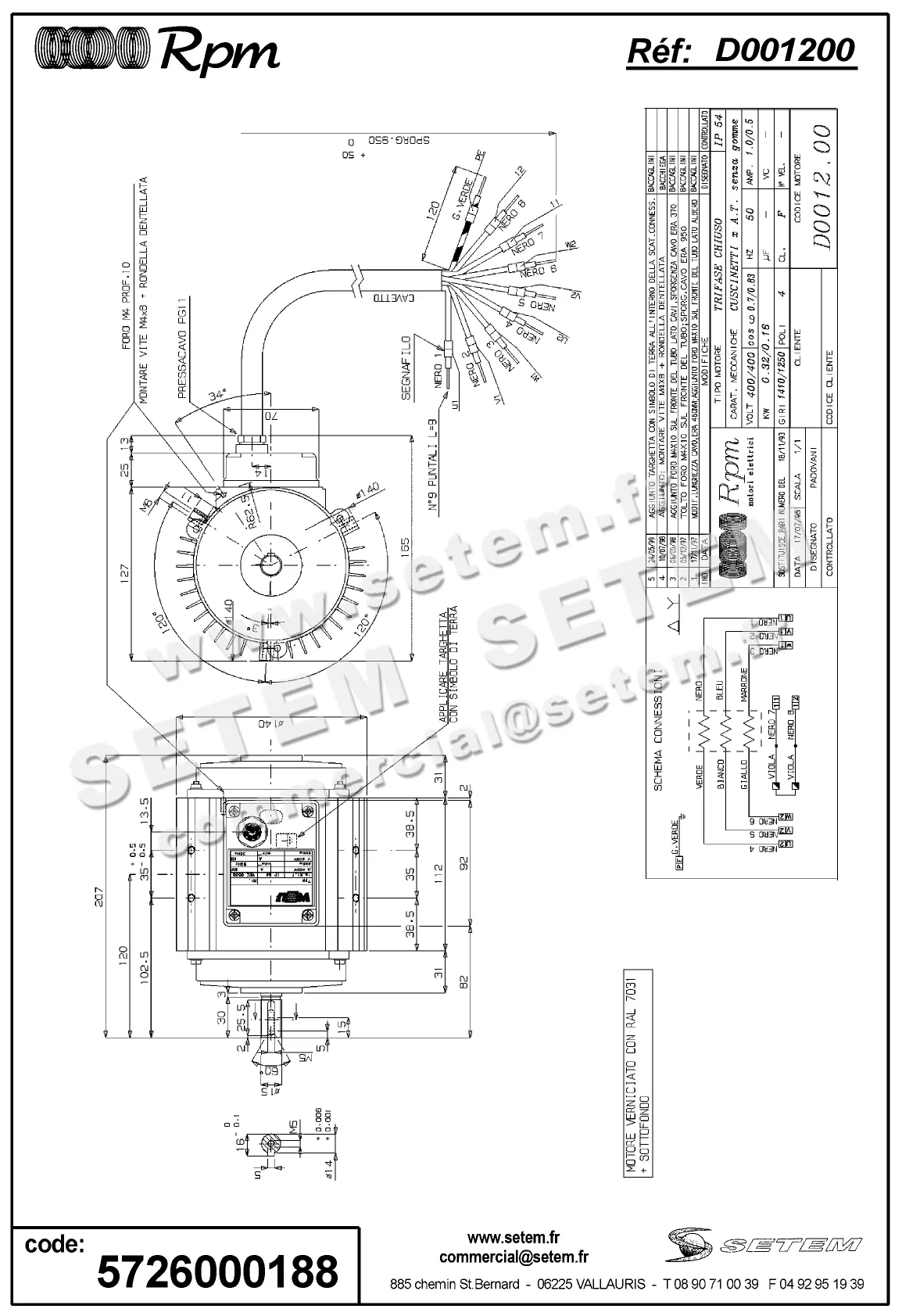 5726000188-MOTEUR RPM D001200