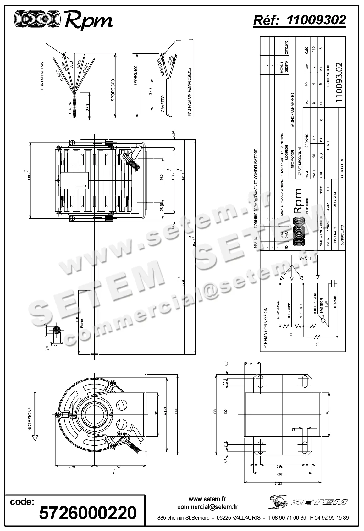 5726000220-MOTEUR RPM 11009302 "C5039455" 2