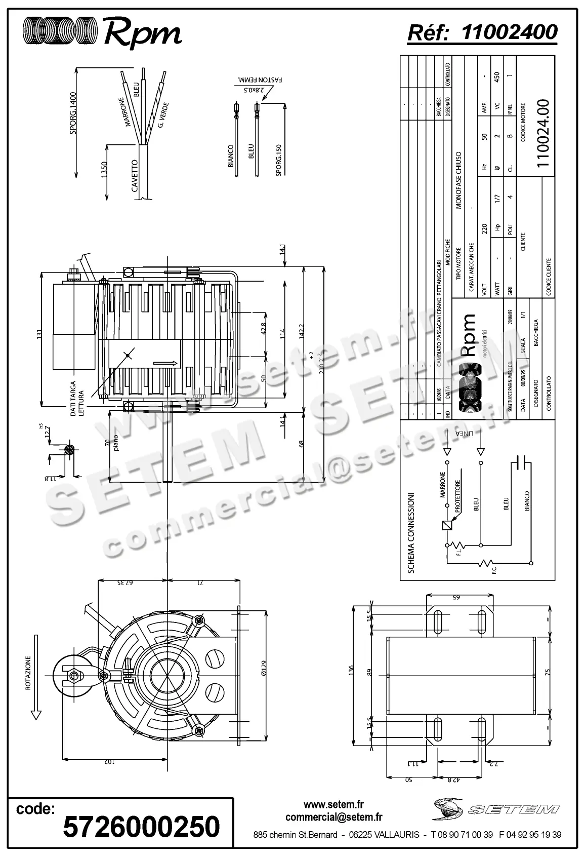 5726000250-MOTEUR RPM 11002400 2
