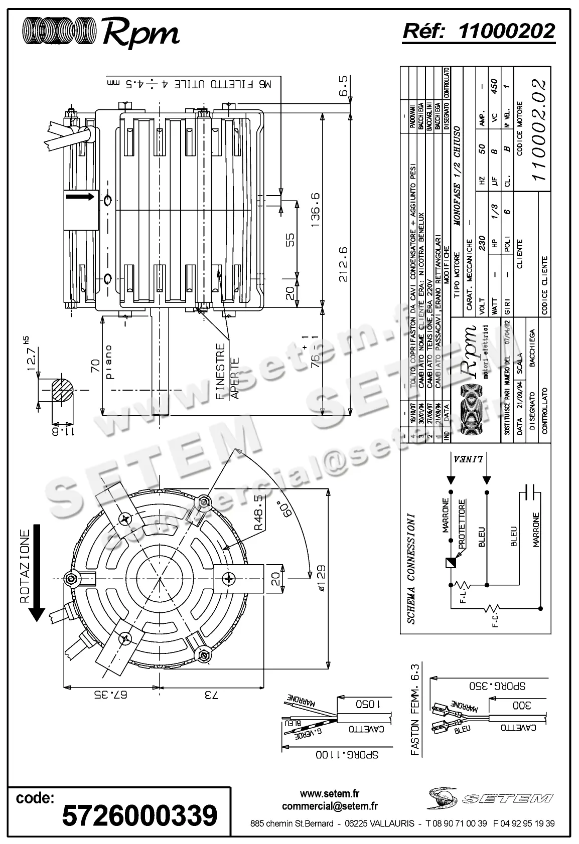 5726000339-MOTEUR RPM 11000202 "PB022605" 2